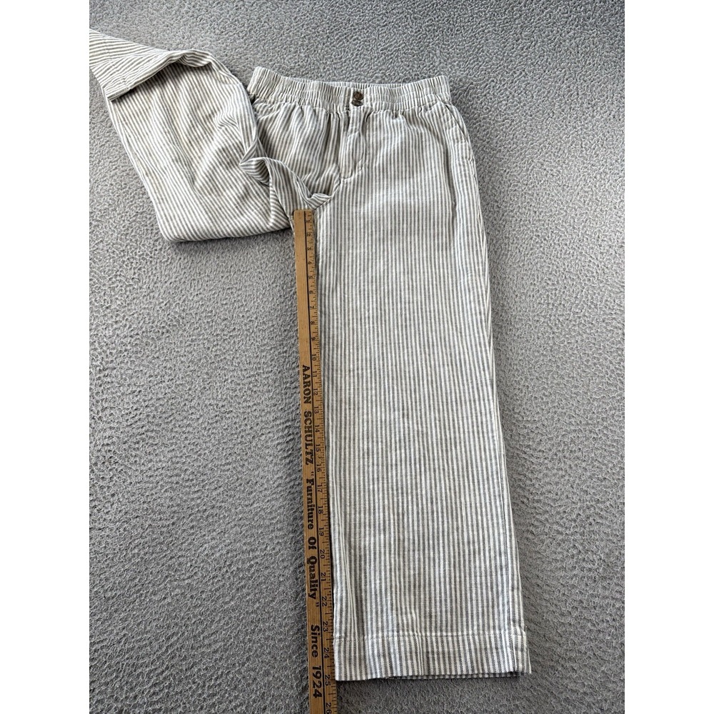 Marine Layer Allison Pants Womens XS Gray Striped Pull On Crop Tencel Casual - Picture 2 of 10